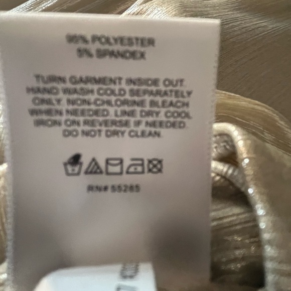 Express Shimmering Silver Dress or Top w Rutched Sides and Dramatic Sleeves EUC - Picture 7 of 7